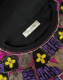 Valentino Black Virgin Wool Embroidered Poncho Top Made in Italy