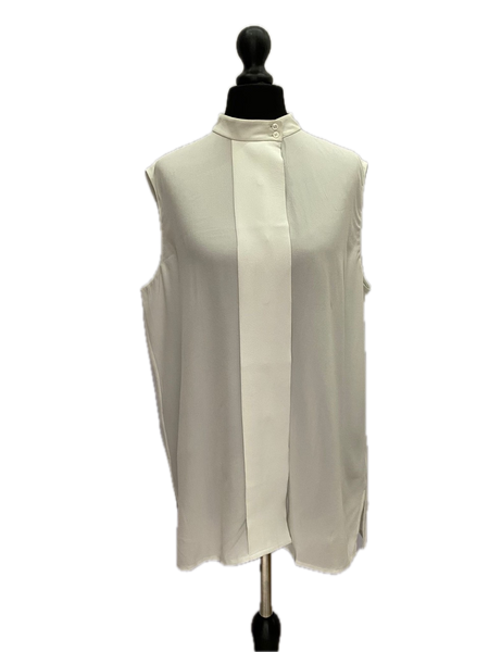 The Row Sage Green Pure Silk Sleeveless Shirt Made in USA