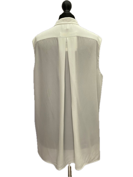 The Row Sage Green Pure Silk Sleeveless Shirt Made in USA