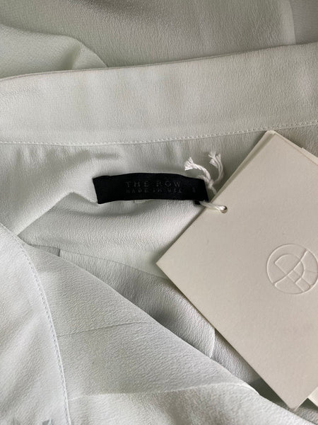 The Row Sage Green Pure Silk Sleeveless Shirt Made in USA