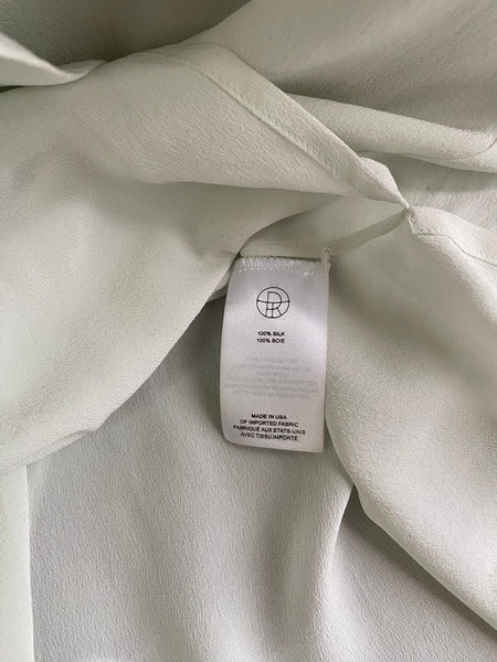 The Row Sage Green Pure Silk Sleeveless Shirt Made in USA