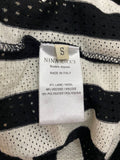 Nina Ricci Black & Ivory Wool Blend Top Made in Italy