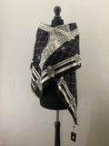Authentic CHANEL Black & Ivory Cashmere blend Scarf – New with Box (VIP Gift) Made in France