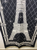Authentic CHANEL Black & Ivory Cashmere blend Scarf – New with Box (VIP Gift) Made in France