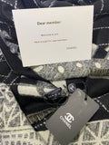 Authentic CHANEL Black & Ivory Cashmere blend Scarf – New with Box (VIP Gift) Made in France