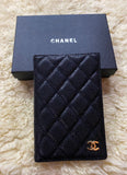 CHANEL CC Logo Matelasse Quilted Caviar Skin Passport Holder (VIP Gift)