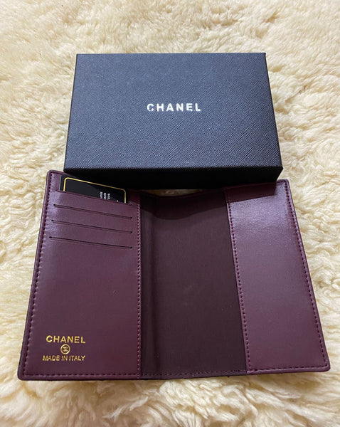 CHANEL CC Logo Matelasse Quilted Caviar Skin Passport Holder (VIP Gift)