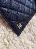 CHANEL CC Logo Matelasse Quilted Caviar Skin Passport Holder (VIP Gift)