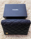CHANEL CC Logo Matelasse Quilted Caviar Skin Passport Holder (VIP Gift)