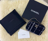 CHANEL Black & White Tweed Makeup Shoulder Bag New / Box & Dust Bag (VIP Gift)