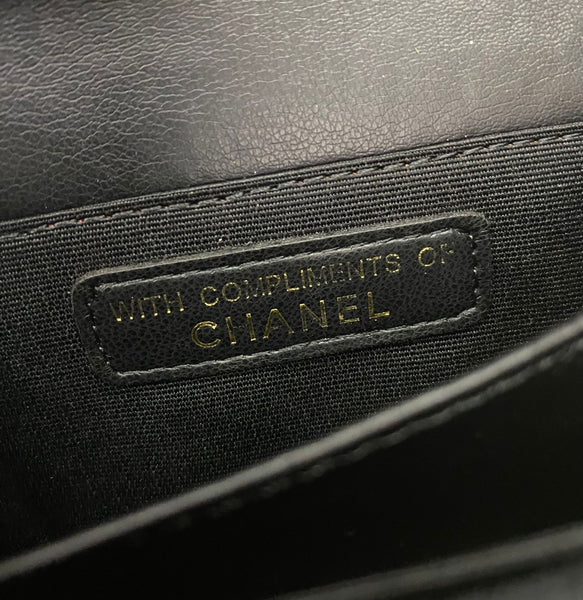 CHANEL Beauty Black Matelasse Quilted Cosmetic Case with Box (VIP Gift)