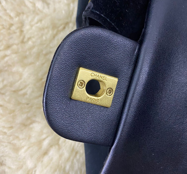 CHANEL Black Velvet Matelassé Quilted Cosmetic Bag with Chain Strap – VIP Gift (with Box & Dust Bag)