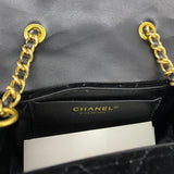 CHANEL Black Velvet Matelassé Quilted Cosmetic Bag with Chain Strap – VIP Gift (with Box & Dust Bag)