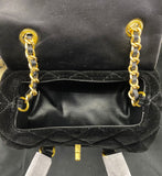CHANEL Black Velvet Matelassé Quilted Cosmetic Bag with Chain Strap – VIP Gift (with Box & Dust Bag)