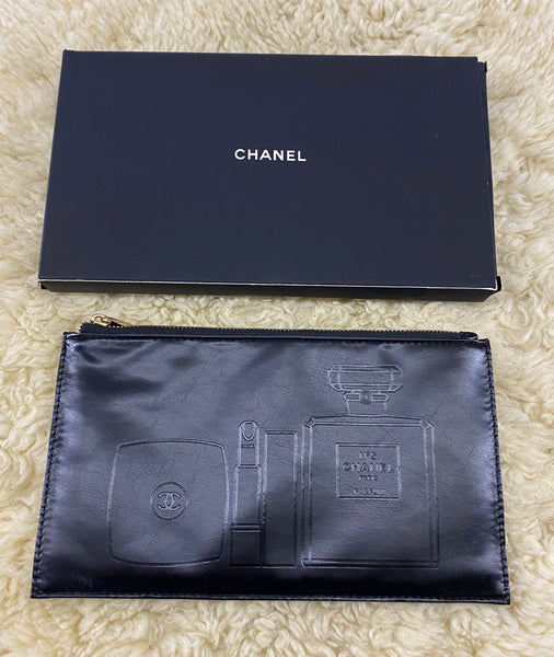 CHANEL Black Cosmetic Pouch – Limited Edition VIP Gift (with Box)