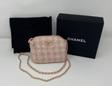 CHANEL Pink Checked Tweed Mini Shoulder Bag – New /Box & Dust Bag (VIP Gift)