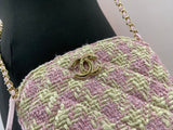 CHANEL Pink Checked Tweed Mini Shoulder Bag – New /Box & Dust Bag (VIP Gift)