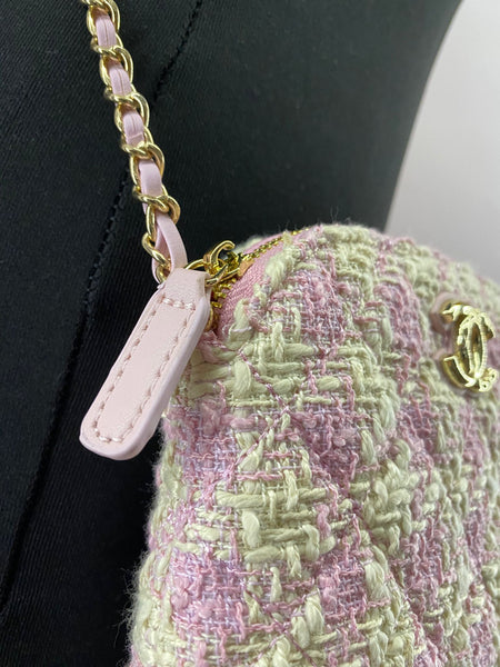 CHANEL Pink Checked Tweed Mini Shoulder Bag – New /Box & Dust Bag (VIP Gift)