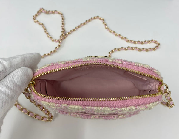 CHANEL Pink Checked Tweed Mini Shoulder Bag – New /Box & Dust Bag (VIP Gift)