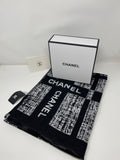 CHANEL Black & White Cashmere-Silk Scarf – VIP Gift – Made in France – With Gift Box