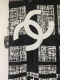 CHANEL Black & White Cashmere-Silk Scarf – VIP Gift – Made in France – With Gift Box