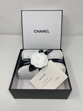 CHANEL Black & White Cashmere-Silk Scarf – VIP Gift – Made in France – With Gift Box