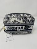 Christian Dior Plan De Paris Canvas Embroidered Makeup Bag (VIP Gift) Travel Cosmetic Bag, with Logo Pouch - Made in Italy