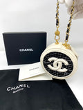 CHANEL Leather & Tweed CC Makeup Bag Vanity Chain (Rare VIP Gift) Mini Cosmetic Bag, with Logo Pouch & Box - Made in Italy