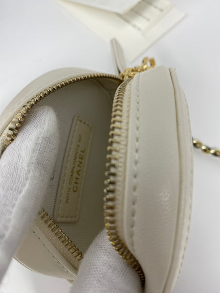 CHANEL Leather & Tweed CC Makeup Bag Vanity Chain (Rare VIP Gift) Mini Cosmetic Bag, with Logo Pouch & Box - Made in Italy