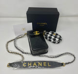 CHANEL CC Wax Leather Makeup Bag on Chain + Tweed Pouch Set (VIP Gift)  Phone Bag and Purse With Logo Box