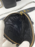 CHANEL CC Wax Leather Makeup Bag on Chain + Tweed Pouch Set (VIP Gift)  Phone Bag and Purse With Logo Box