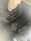 CHANEL CC Black Leather Matelassé Quilted Makeup Bag on Chain (VIP Gift) With Logo Box, Mini Crossbody, Phone Pouch