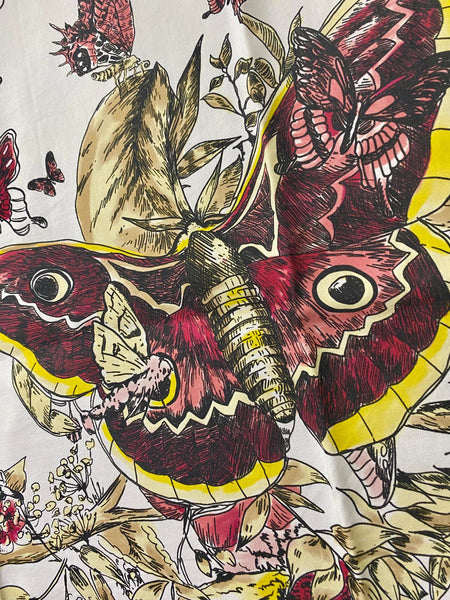 Large Christian Dior Beauty White Pink Butterfly Floral 100% Silk Scarf, VIP Gift with Box, 35.4" Square