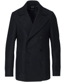 Hugo Boss Hyde Slim-fit Navy Double-breasted Wool Peacoat