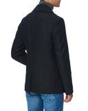 Hugo Boss Hyde Slim-fit Navy Double-breasted Wool Peacoat