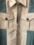 Dsquared2 Nude and Green Contrast Bomber Jacket Made in Italy