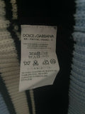 Dolce & Gabbana Women's 100% Cashmere Blue White Striped Long Line Jumper