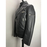 LHU URBAN Black Cowhide Leather Biker Jacket