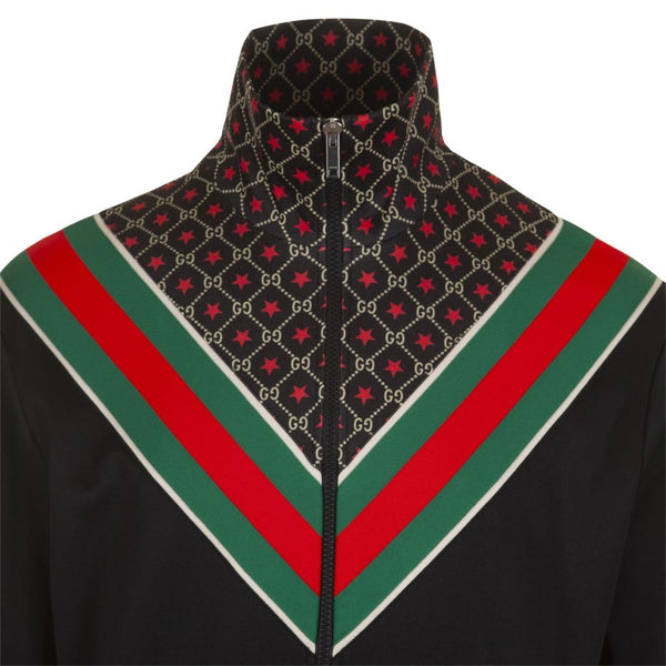 Gucci GG Supreme Star Panelled Oversized Jersey Jacket