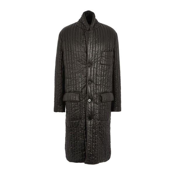 Maison Margiela Black Quilted Oversize Coat Made in Italy