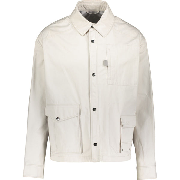 LANVIN Mens Cream Cotton Buttoned Relaxed Fit Harrington Jacket