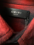 AMIRI Men's Japanese Cotton Dip Dye Flannel Red & Black Check Causal Shirt Made In USA