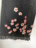 Isabel Marant Grey Holan Flower Embroidered Cropped Jeans