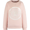Balmain Womens Pink Pearlescent Logo Oversized Scuba Sweatshirt - IT38|XS