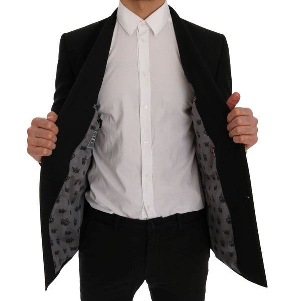 Dolce & Gabbana Black Floral Sequined Embroidery Blazer Jacket