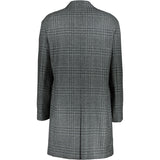 LANVIN Men's Charcoal Grey Wool Prince Of Wales Check Oversized Overcoat