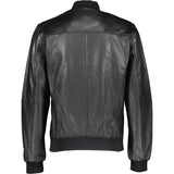 REPLAY Men's Black Sheepskin Leather Bomber Jacket