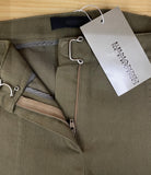 ERMANNO SCERVINO Womens Khaki Green Wide Leg Cotton Causal Trousers Made in Italy