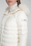 PEUTEREY Women's BELL Snow White Goose Down Detachable Fox Fur Hooded Coat